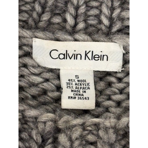 Vintage Calvin Klein Womens Chunky Cable Knit Sweater Wool Alpaca Blend Size S - Picture 6 of 9